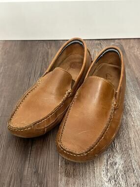 Clarks brown leather driving loafers men’s sz 9.5